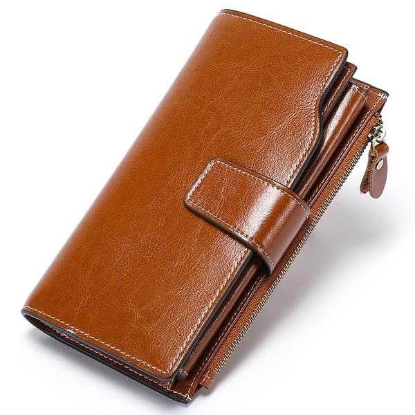 SENDEFN Women Leather Wallets RFID Blocking Clutch Card Holder Ladies