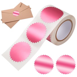 250 PCS Pink Gold Embossing Stickers, 2" Round Pink Gold Seals for Certificates with Serrated Edge, Embosser Stickers for Sealing, Awards, Embossing, Certificates, Envelopes