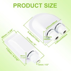 EPLZON IP68 Waterproof ABS Solar Cable Entry Screw, Single/Double Solar Panel Cable Grommet Roof Guide for Motorhomes, Caravans, Ships (Pack of 2)