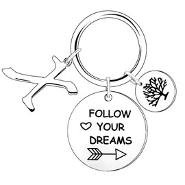 BESPMOSP A-Z Letter Keychain Best Friend Keyring Inspiration Keychain Crystal Jewellery Follow Your Dreams Gifts Birthday Gifts Graduation Gifts Best Friend Keychain (DREAMS-X)
