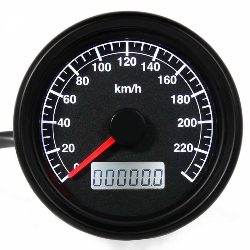Rise Corporation LED Speedometer, Black Body/Black Panel, Electric, 240km/h 240km/h