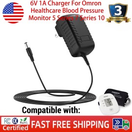 For Omron 6V 1A Charger For Omron Healthcare Blood Pressure Monitor 5 Series 7 Series 10