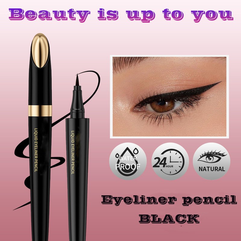 Eyeliner Black，Eyeliner pencil for Women，Waterproof ， Long-Stay ，Super-Soft for Smooth