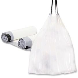 Small Trash Bag, 1.2 Gallon Trash Bags With Drawstring Trash can Liners for Bedroom Home Kitchen 75 Counts, Black