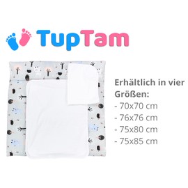 TupTam Changing Mat with 2 Waterproof Terry Cloth Covers - Soft Padded & Skin-friendly MAR02579 Deer/Hedgehog/Grey Size: 75 x 85 cm