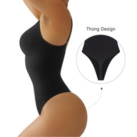 UniikStuff 2 Pack Bodysuit for Women - Seamless Tummy Control Shapewear Sculpting Thong Sleeveless Women Body Shaper