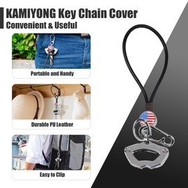 KAMIYONG Key Holder for Can-Am Spyder F3 RT RT-S ST RSi RT Limited Key Chain Cover Accessories Key Case with Leather Strap Chrome Flag Pattern, (Chrome)