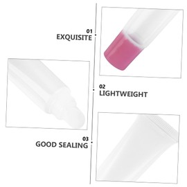 FRCOLOR 50pcs Clear Lip Gloss Containers Refillable Squeeze Tubes for Lightweight and for Lip Balm Lotion and More