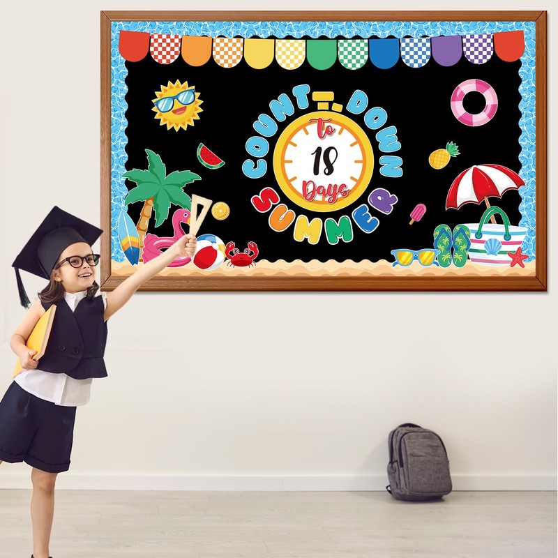 Countdown to Summer Bulletin Board Set Beach Bulletin Board Decorations