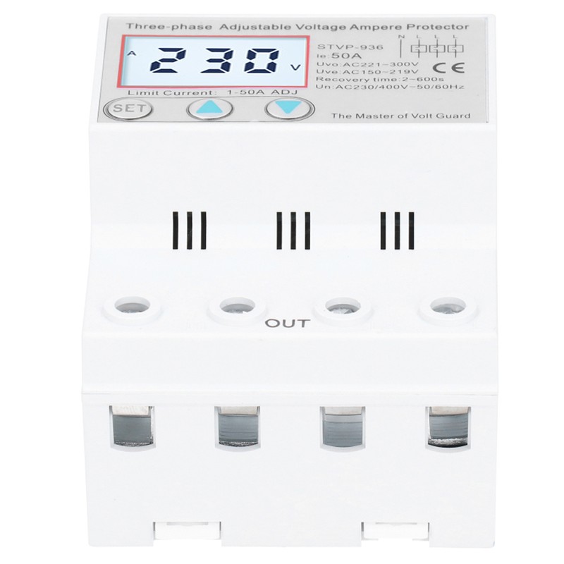 Adjustable Voltage Protector 3Phase LCD Multifunctional SelfResetting STVP936 230v 400V
