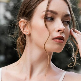 Chriscoco Leaf Drop Earrings for Women 925 Sterling Silver Post Hypoallergenic Wedding Bridesmaid Bridal Earrings Cubic Zirconia Crystal Long Dangle Earrings Gold Drop Earrings for Women Girls