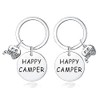 Nzztont 2 Pack Happy Camper Keychains Camping Keychain Keyring Gift
