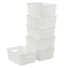 Sosody White Plastic Woven Storage Baskets, 6 Packs
