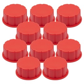 Seppicsa 10 PCS Gallon Gas Can Caps, 5 Gallon Coarse Thread Gas Lid for Gasoline, Plastic and Metal Gas Tank Lid, Portable Diesel Fuel Can Cover, Universal Automotive Gas Spout Cap Replacement（Red）
