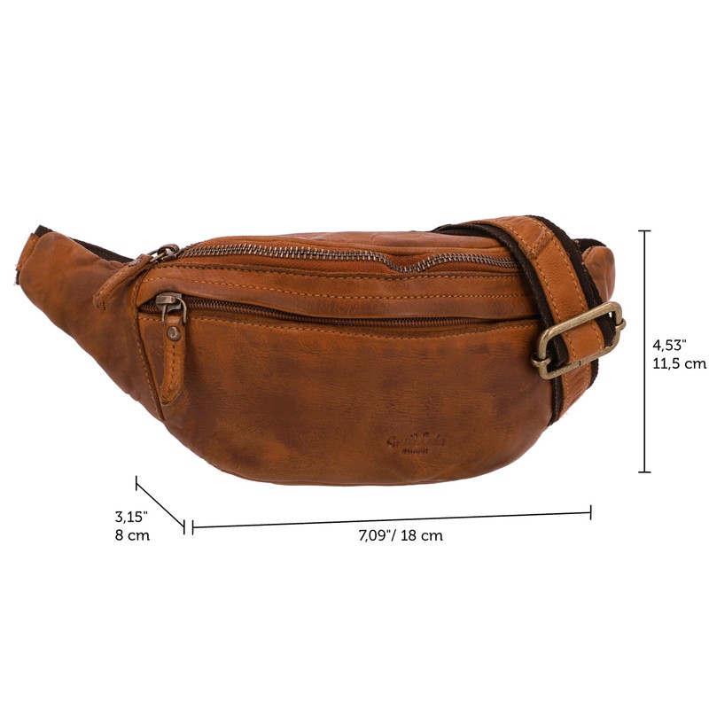 Gusti Spencer Leather Belt Bag for Men and Women, Bum