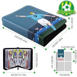 AllLeeGay Trading Card Album for Football Football Trading Card Binder Card Holder Album Trading Card Game Collection with 60 Removable Sleeves 480 Pockets football Card Book (D) AllLeeGay-kace-0001