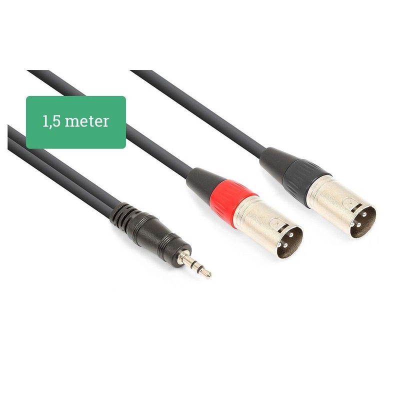 Vonyx Signal Cable 3.5 mm Stereo Jack - 2x XLR