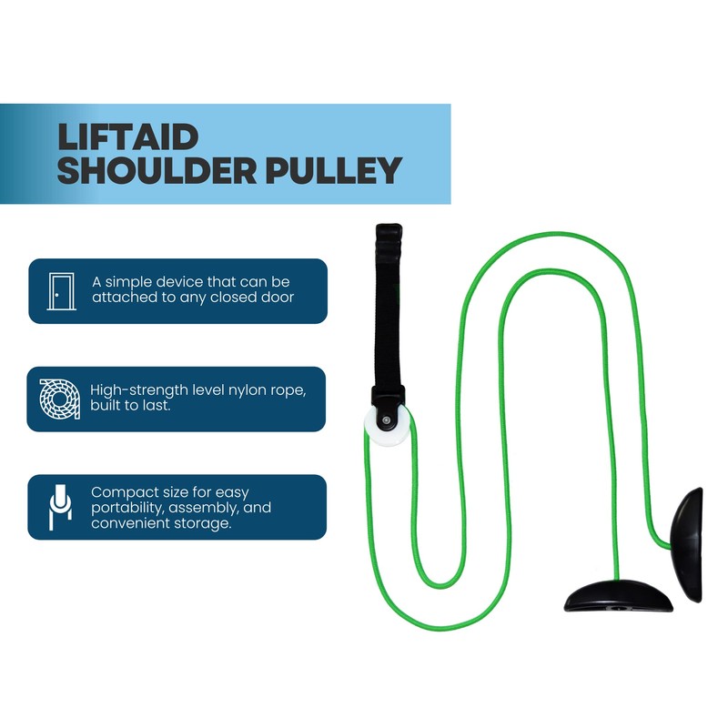 LiftAid Shoulder Pulley for Physical Therapy with Exercise Guide -