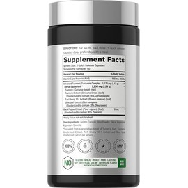 Horb Ach Suplemento Curcumina Cúrcuma 2250 180 Cápsulas Pimienta Negra Cereza Ácida Omg Gluten