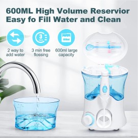 Unbranded Electric Water Flosser Oral Irrigator with 10 Pressure Settings 8 Jet Tips VDOR