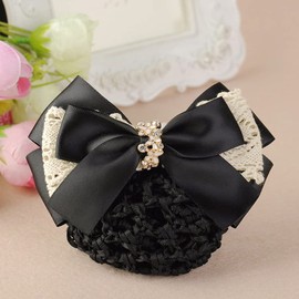 KESYOO 3pcs Hair Net Hair Butterfly with Barrettanet Hair Bun Net Ribbon Bun Net Ribbon Hair Net Bun Chignon Net Bun Hair Net Hair Net Ribbon Chignon Net Neutral Elastic