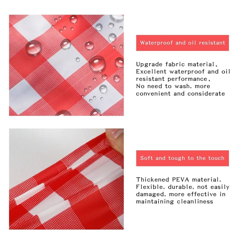 CVFRTT 2 Pieces Plaid Tablecloths, Table Decorations, Waterproof Plastic Tablecloths,