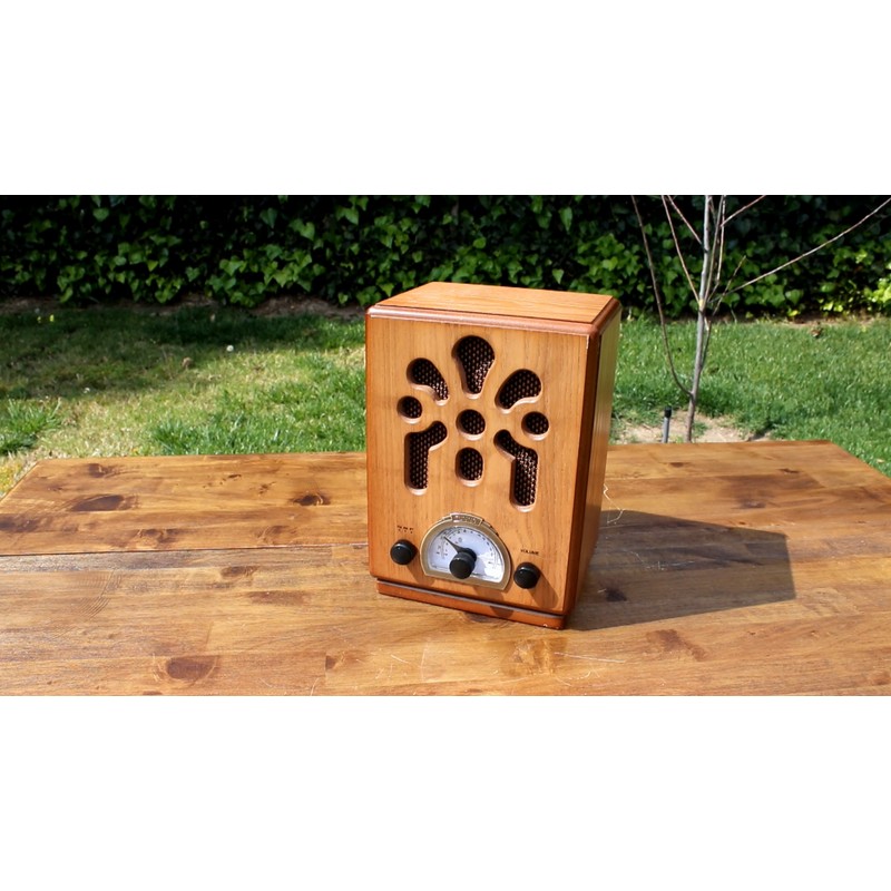 ClearClick Classic Vintage Retro Style Handmade Wooden AM/FM Radio w/