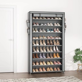 LANTEFUL 10-Tier Shoe Rack Organizer 40 Pair Tall Shoe Shelf Space Saving Storage Unit