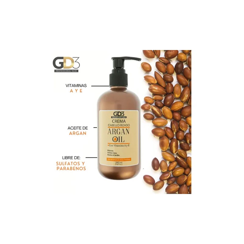 Crema Para Rizos Con Aceite De Argán Gd3 290 Ml