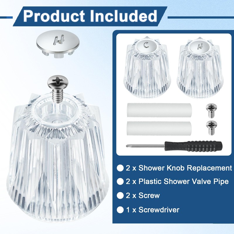 UCDETD 2 Piece Shower Knobs Replacement, Compatible with Price Pfister
