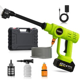 blusoke 900PSI Cordless Pressure Washer, Portable 48V Power Washer with 3.0Ah Dual Batteries and 6-in-1 Nozzle, for Car, Fence, Floor, Patio Cleaning and Plant Watering