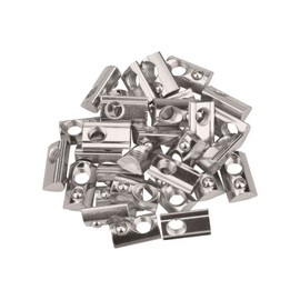 30pcs T Spring Nut Slot 40 European Standard Rail Aluminum, Semicircle Carbon Steel Silver (M8)