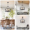 PNOUKF 4-Light Farmhouse Chandelier, Industrial Drum Pendant Light, Adjustable Height