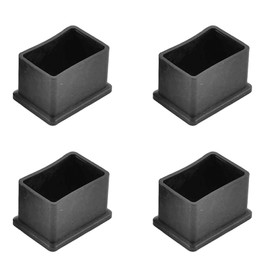 METALLIXITY Chair Leg End Cover (38mm x 25mm) 4Pcs, Rectangle Rubber Furniture Feet Caps Floor Protector - for Sofa Table Patio Chairs, Black