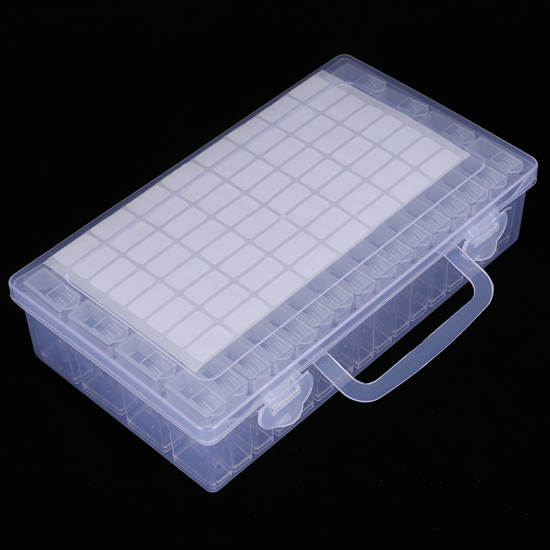 64 Gird Diamond Painting Container Clear Plastic Cross Stitch Hand‑Made