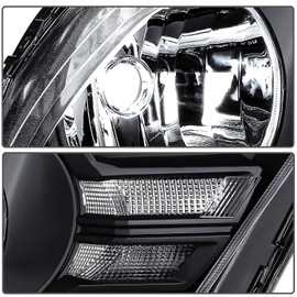 LBRST Headlight Assembly for ford for Mustang 2010-2014 Clear Lens Black Housing Clear Reflector Driver and Passenger Side Headlamp