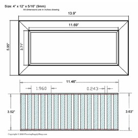 Chameleon 4"x12" 3/8" Thick Floor Vent Registers Matching Floor Tile Hardwood Laminate