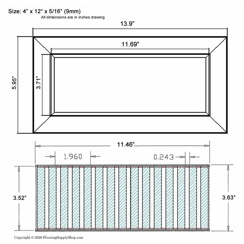 Chameleon 4"x12" 3/8" Thick Floor Vent Registers Matching Floor Tile