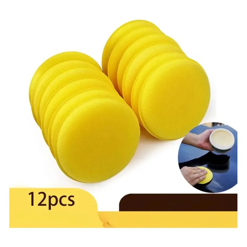 12 Esponjas Premium Extra Suaves Aplicadoras Cera Automotriz