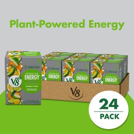 V8 +SPARKLING ENERGY Lemon Lime Energy Drink, Made with Real Vegetable and Fruit Juices, 11.5 FL OZ Can (6 Packs of 4)
