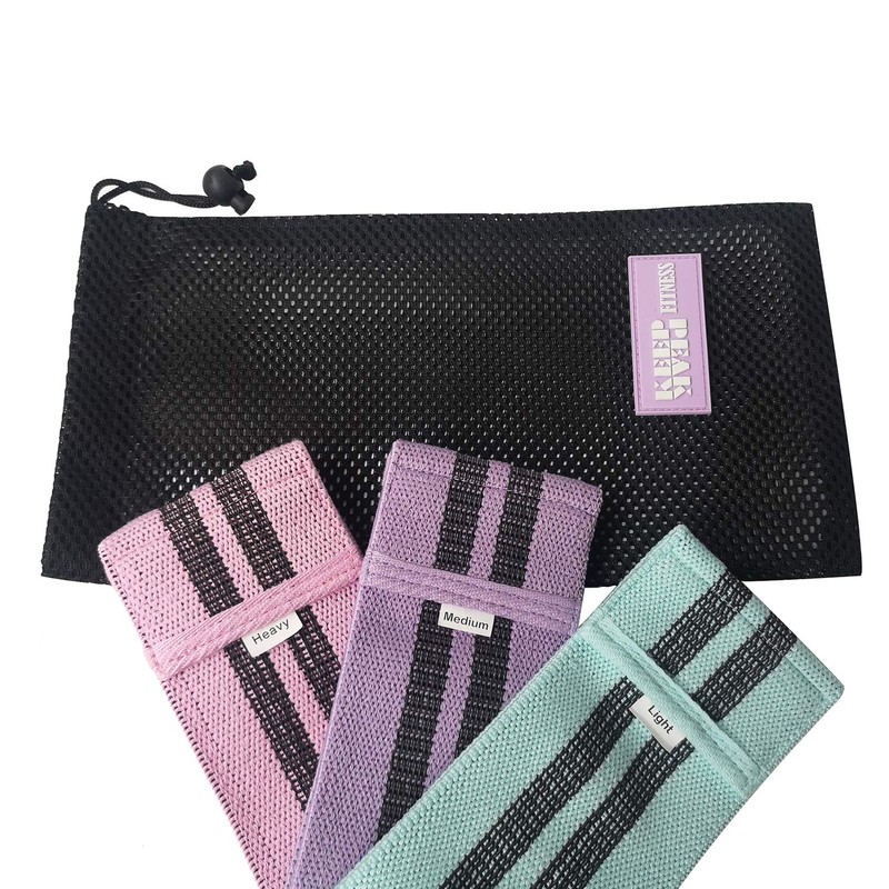 KEEPPEAK Resistance Booty Bands Set: 3 Non-Slip Fabric Exercise Bands