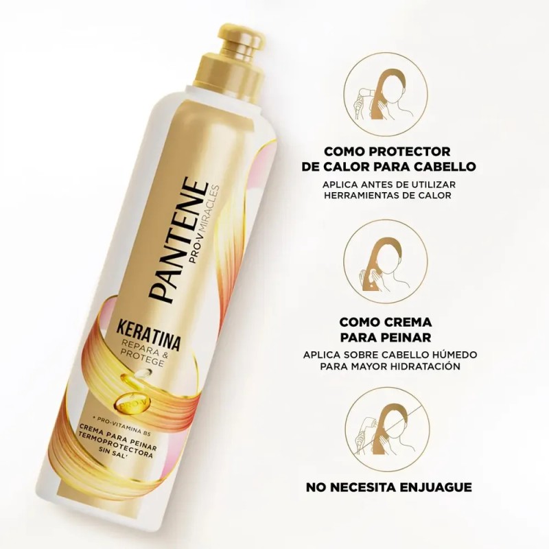 Crema para peinar termoprotectora Pantene Keratina Pro Vitamina B5 300