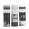 LGEGE 20 Rolls Washi Tape Set, 25/20/15/10/5 mm Wide, Black & White, Gothic Vibe Element, Masking Tape Decor for Scrapbook, DIY Crafts, Scrapbooking, Gift Wrapping, Diary, Planner