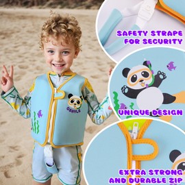 OSHYLE Kids Life Jacket Toddler Arm Bands Vest with Seat Belt Buoyancy Aid (Pink, L(6-9))