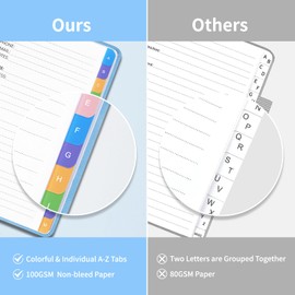 Address Book with Alphabetical Tabs-Address and Password Book for Seniors - Hardcover Spiral Bound Phone Book- Record Contacts,Website Login Passwords, Special Days -5.7" x 7.7", Blue