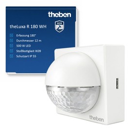 Theben 1010200 theLuxa R180 WH Motion Sensor PIR 180° 12 m Outdoor IK09