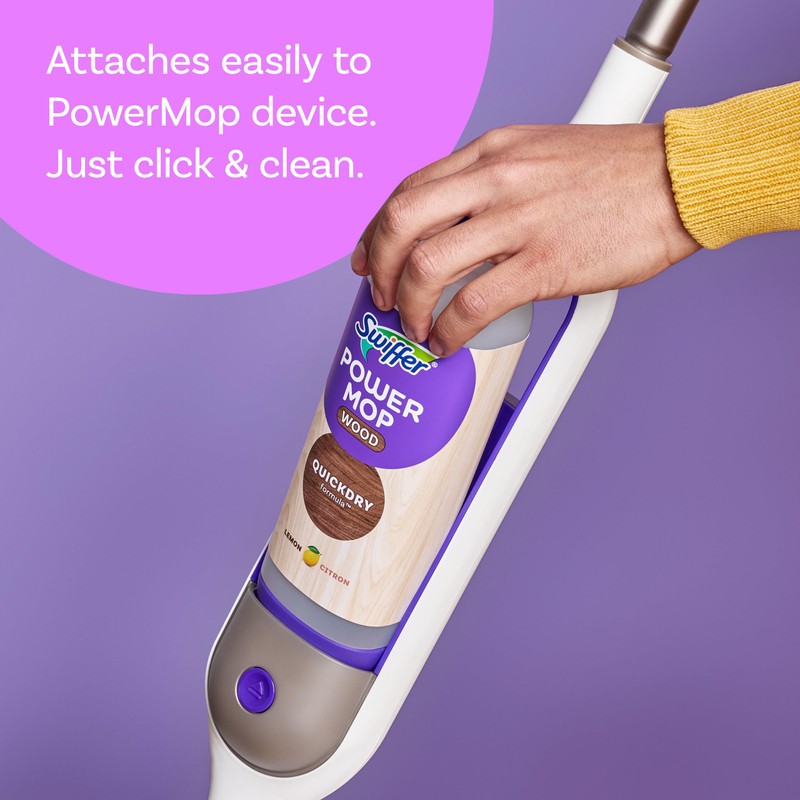 Swiffer Power Mop Wood Refill Solution, QuickDry Hardwood Floor Cleaner