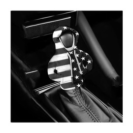 Bittwee Car Gear Shift Knob Hoodie, American US Flag Mini Sweater Gear Lever Cover, Cute Funny Vehicle Protector Decoration Accessories, Universal for Most Cars, SUVs, RVs（Black/L+R）