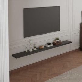 IEO Floating Shelves for Wall, Solid Wood Wall Mounted Shelving Industrial Kitchen Shelf,Floating TV Stand Wall Mounted up to 72 inch,Fireplace Mantel Shelves for Living Room