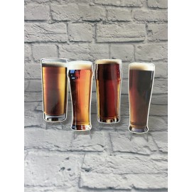 Unbranded Beer Glass Bookmark Set | 4 Laminated Die Cut Bookmarks|